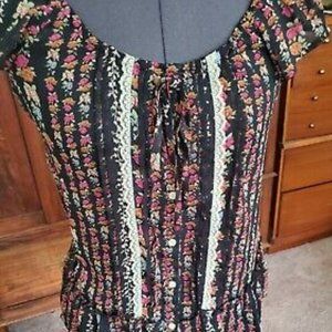 American Rag Cie Sheer Floral Shirt